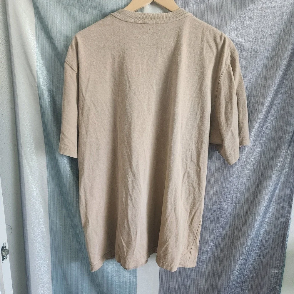 Carhartt Mens K84 DES Short Sleeve Henley Pocket T-Shirt Tan Original Fit L - Picture 5 of 7